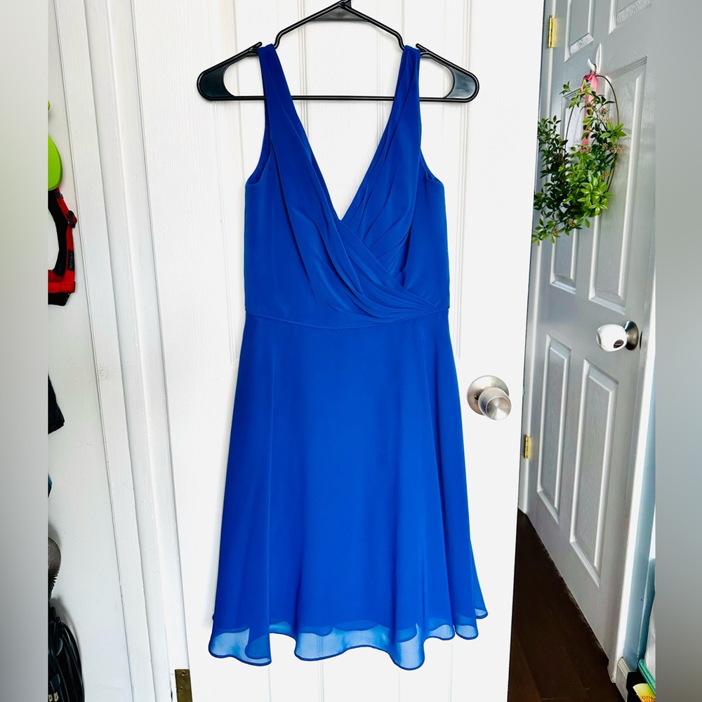 Alfred Angelo Mediterranean Blue Chiffon Bridesmaid Dress